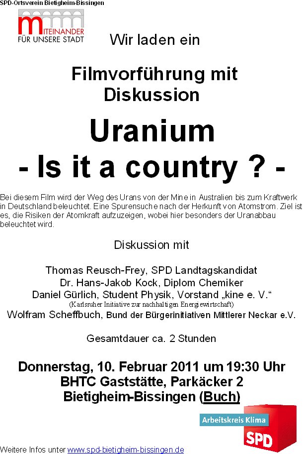 Einaldung Uranium Sity